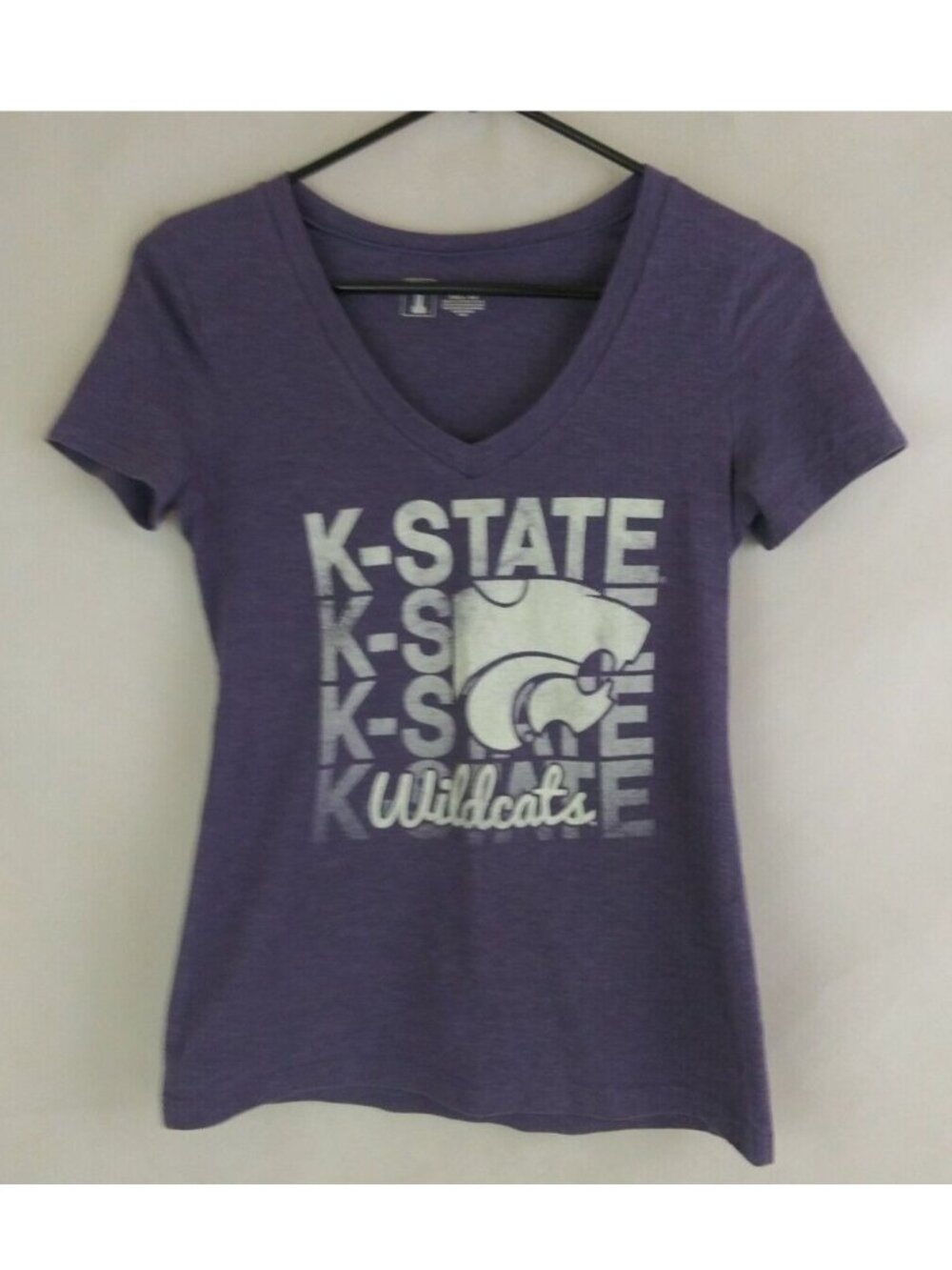 NCAA K State Wildcats Women's V-Neck T-Shirt Size XS